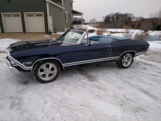 1968 Blue Chevrolet Chevelle Convertible