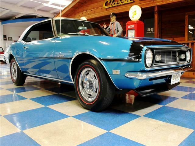 1968 Blue Chevrolet Camaro --