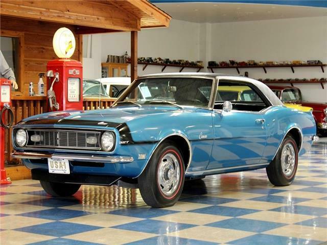 1968 Blue Chevrolet Camaro --