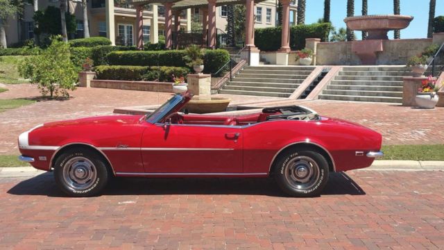 1968 Red Chevrolet Camaro Convertible