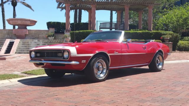 1968 Red Chevrolet Camaro Convertible