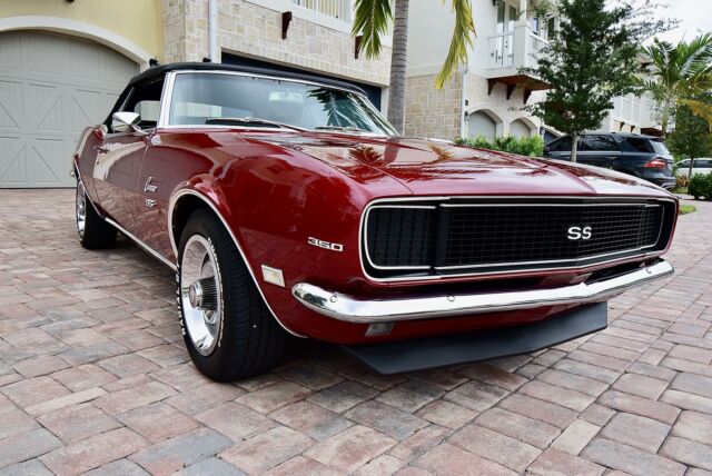 1968 Maroon Chevrolet Camaro Convertible