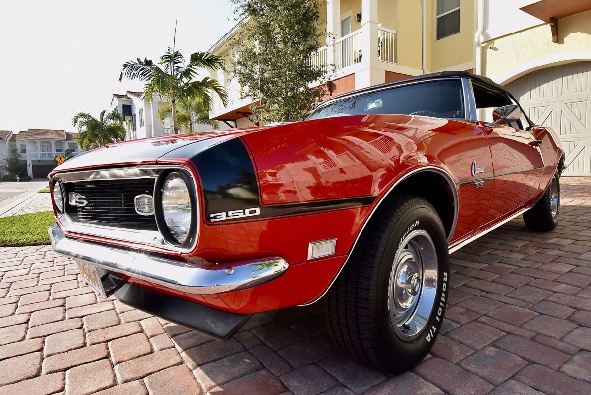 1968 Red Chevrolet Camaro Convertible Coupe