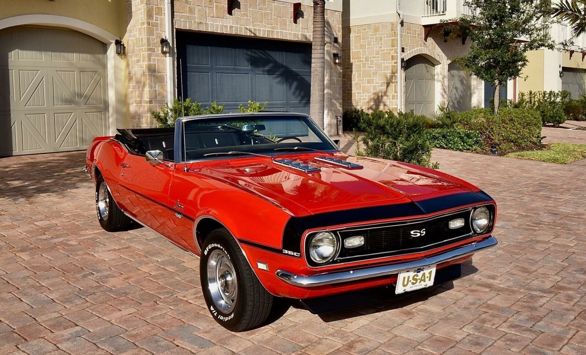 1968 Red Chevrolet Camaro Convertible Coupe