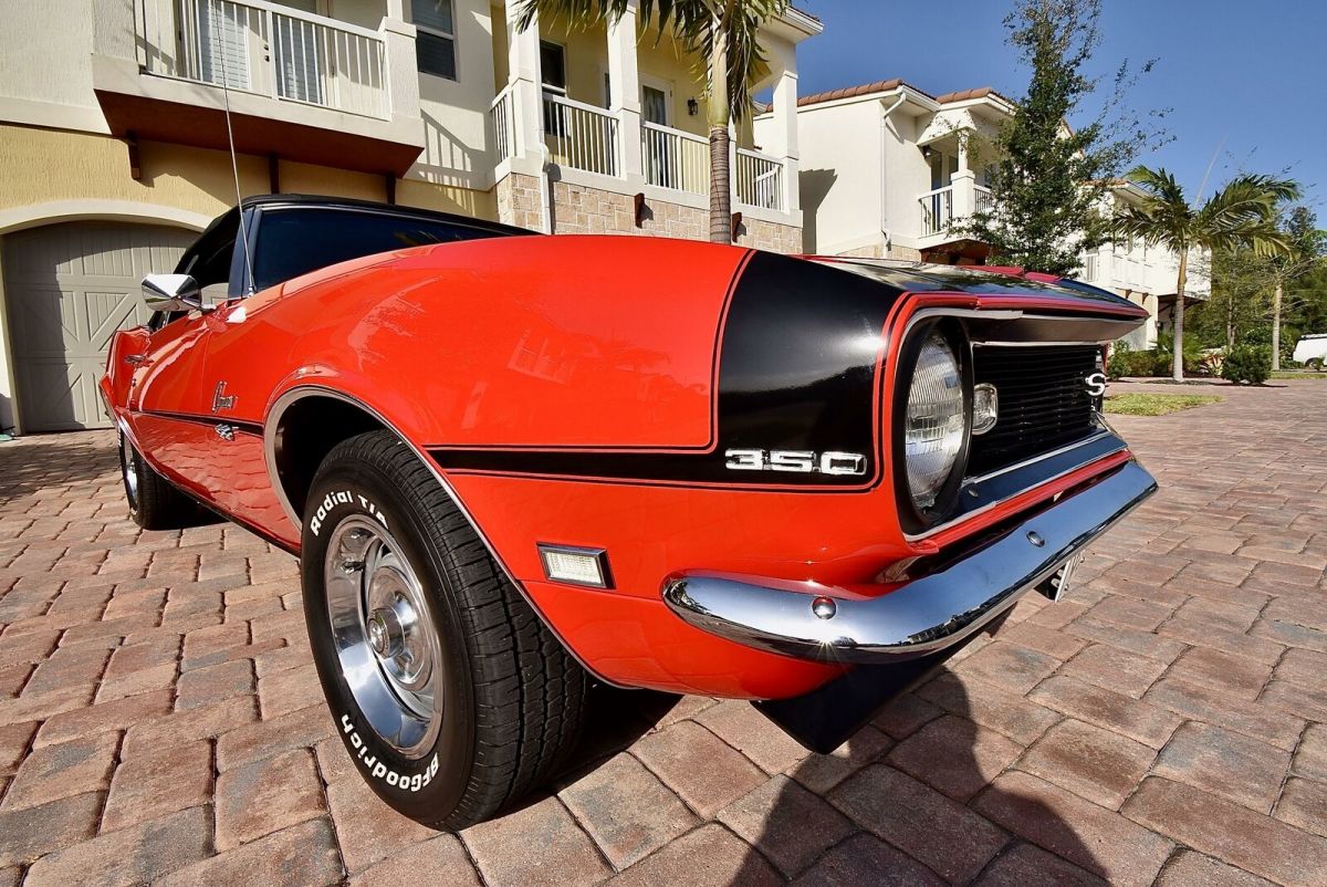 1968 Red Chevrolet Camaro 350/295 HP Convertible Coupe