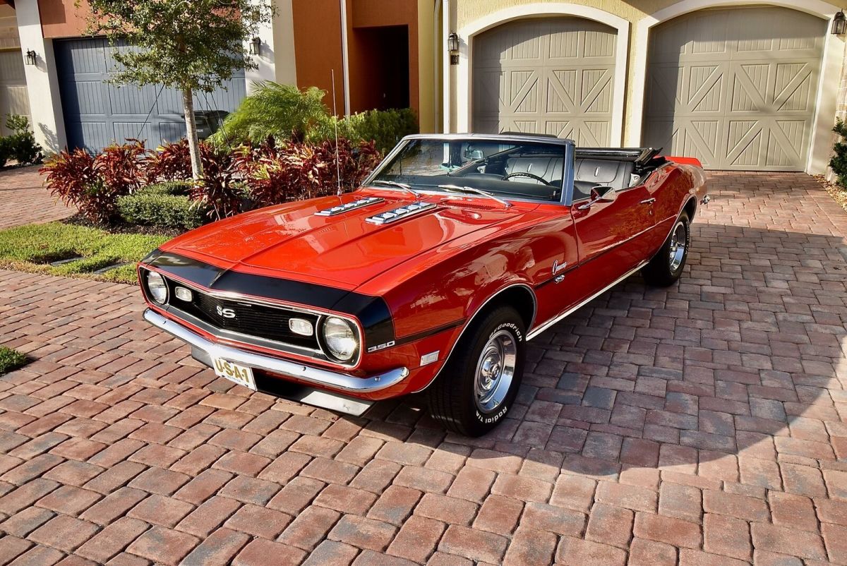 1968 Red Chevrolet Camaro 350/295 HP Convertible Coupe