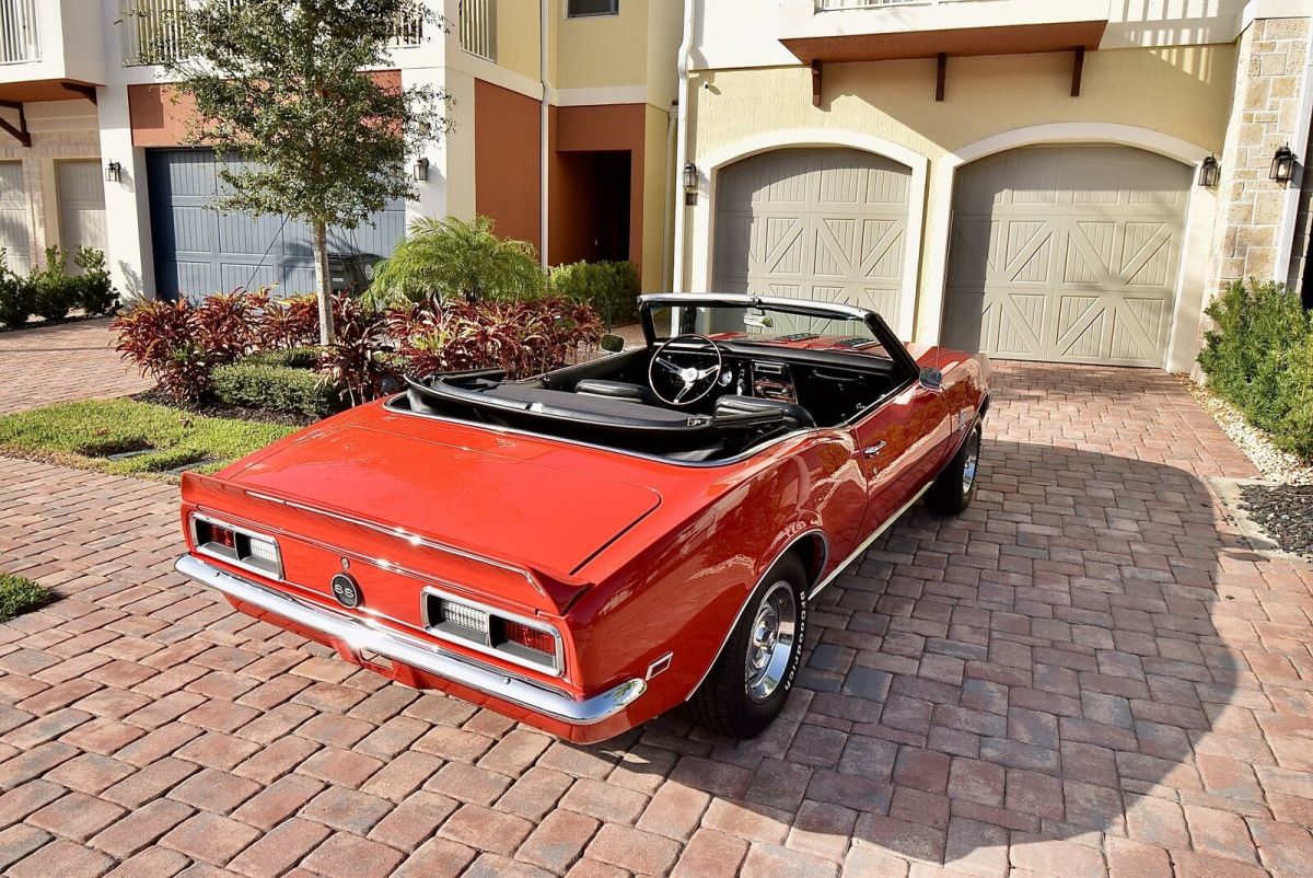 1968 Red Chevrolet Camaro 350/295 HP Convertible Coupe