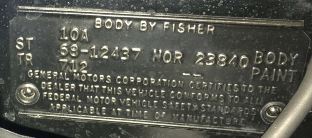 1968 Black Chevrolet Camaro Coupe