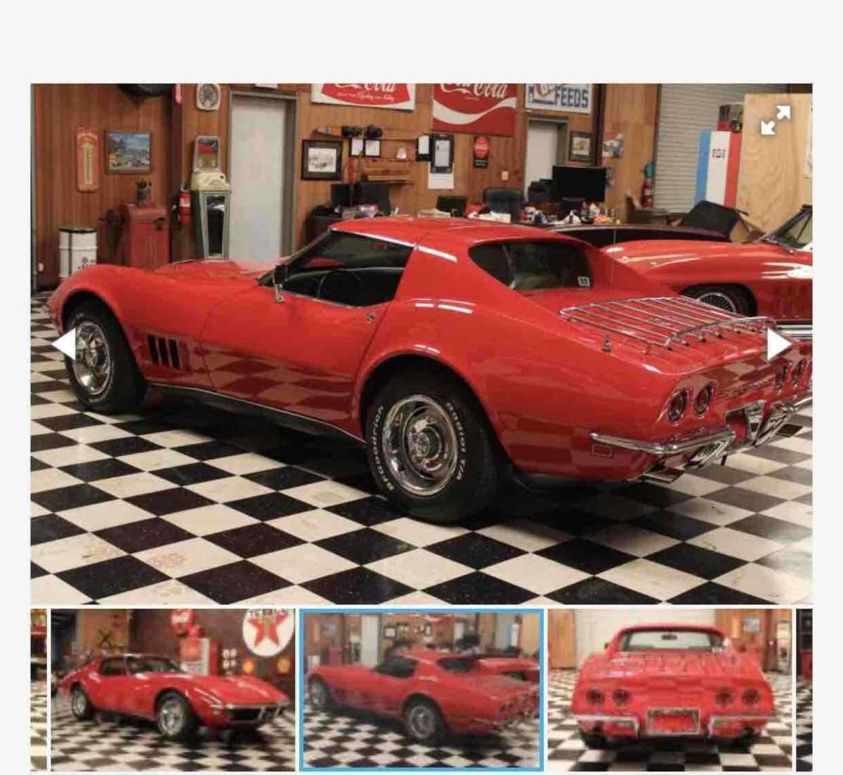 1968 Red Chevrolet Corvette Sports car