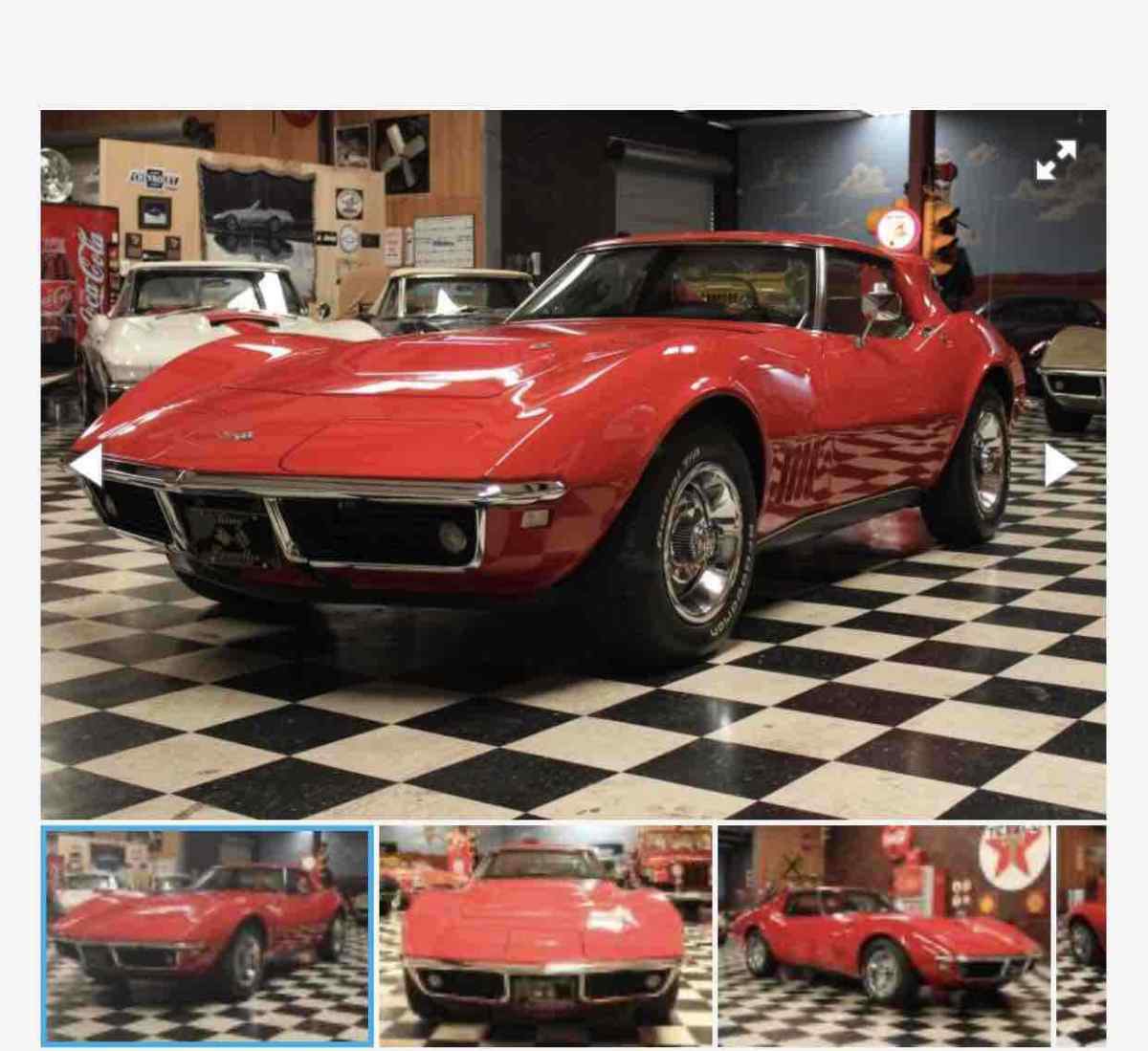 1968 Red Chevrolet Corvette Sports car