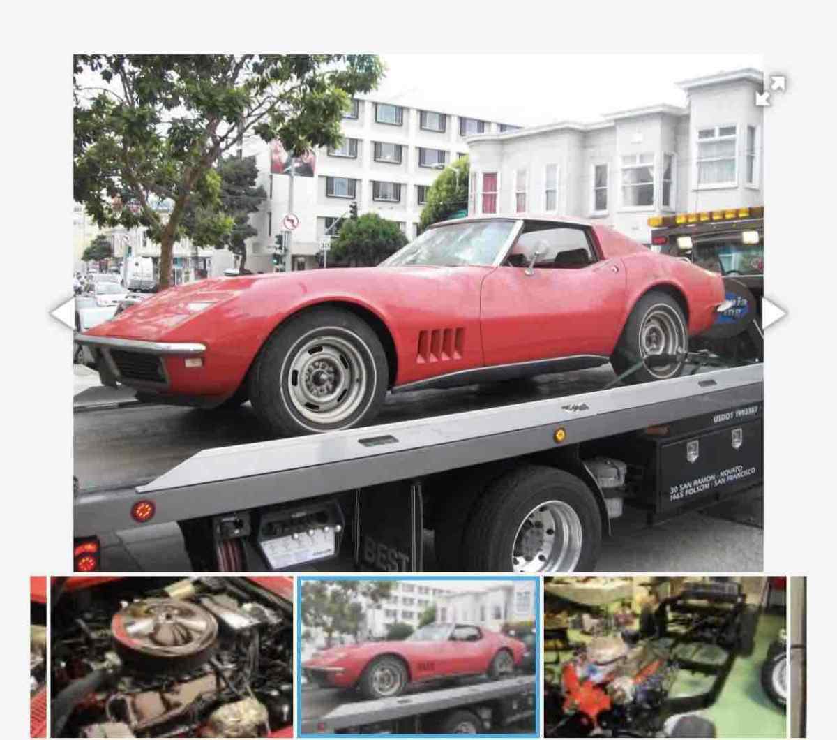 1968 Red Chevrolet Corvette Sports car