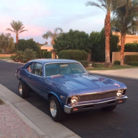1968 baby blue fade Chevrolet Nova