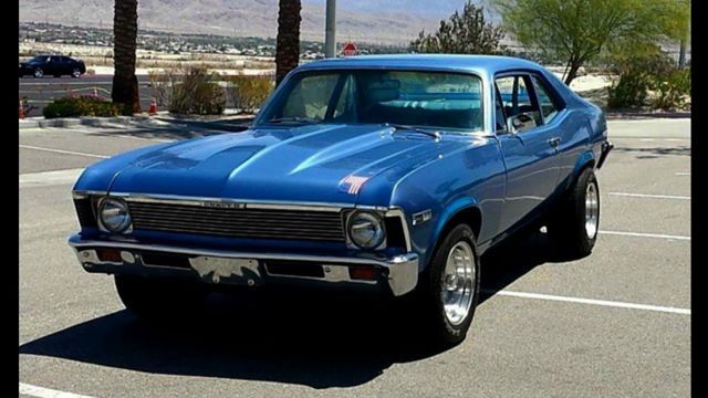 1968 baby blue fade Chevrolet Nova