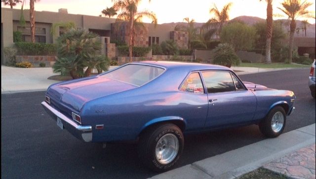 1968 baby blue fade Chevrolet Nova