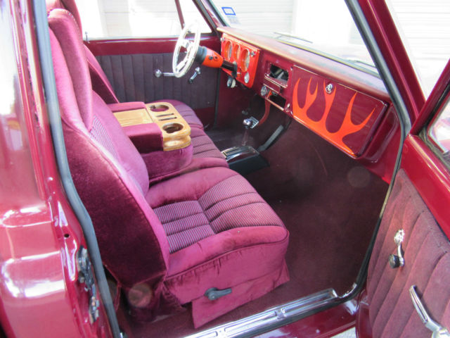 19680000 Maroon Chevrolet C-10 Crew Cab Pickup