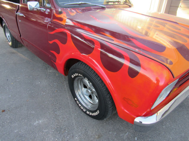 19680000 Maroon Chevrolet C-10 Crew Cab Pickup