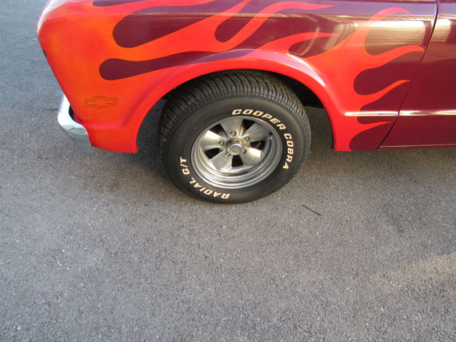 19680000 Maroon Chevrolet C-10 Crew Cab Pickup