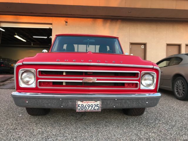 1968 Red Chevrolet C-10 truck long standard bed