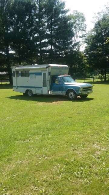 1968 Blue Chevrolet C/K Pickup 3500 Factory chassis mounted 1 ton camper