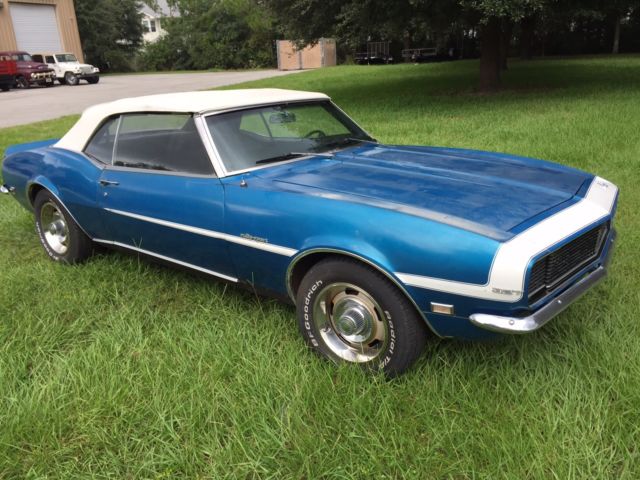 1968 Blue Chevrolet Camaro Convertible