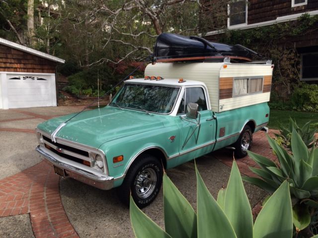 1968 Chevy Pale Green Chevrolet C/K Pickup 3500 Pick-up w/Cab, Bed & Topper
