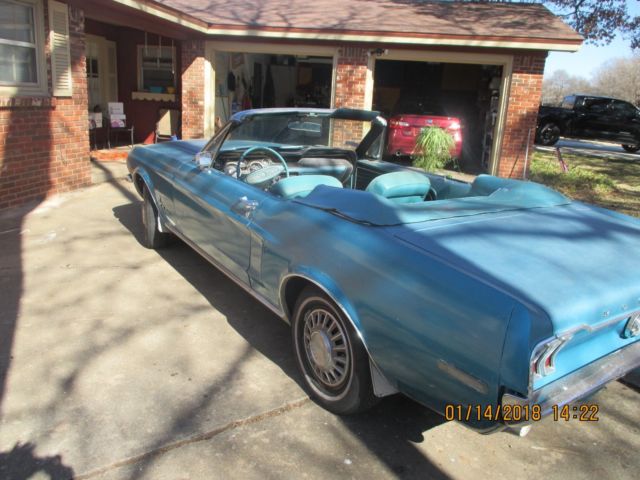1968 AQUA GREEN Ford Mustang Convertible