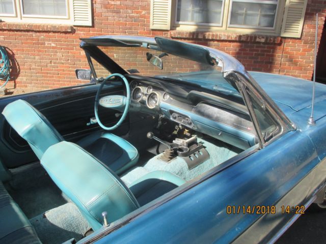 1968 AQUA GREEN Ford Mustang Convertible