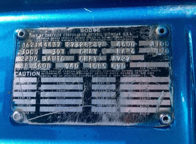 1968 Dodge Other Pickups