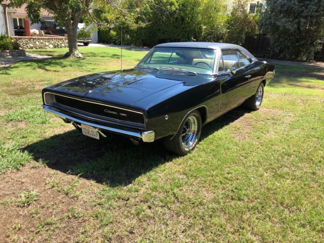 1968 Black Dodge Charger Coupe