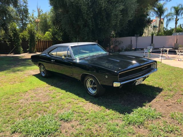 1968 Black Dodge Charger Coupe