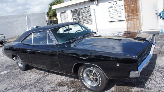1968 Black Dodge Charger Coupe