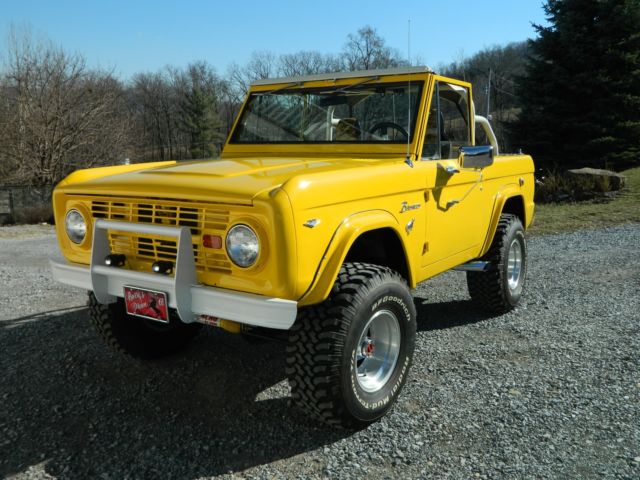 1968 Corvette competition yellow Ford Bronco