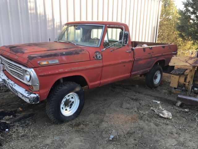 1968 Red Ford F-250 Standard Cab Pickup