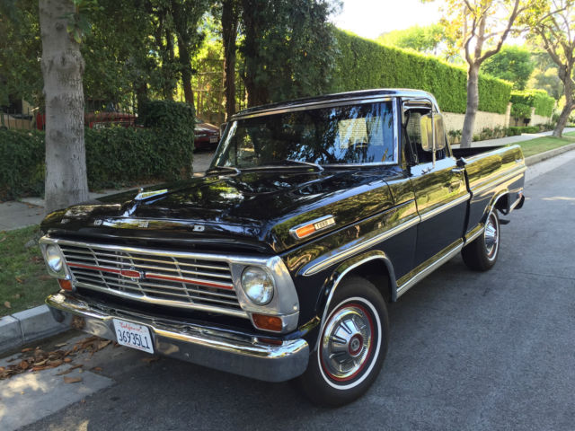 1968 Black Ford F-100 Standard Cab Pickup