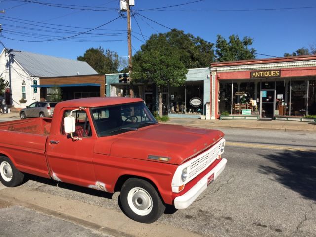 1968 Red Ford F-100 Standard Cab Pickup