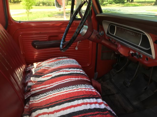 1968 Red Ford F-100 Standard Cab Pickup