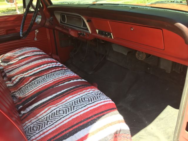 1968 Red Ford F-100 Standard Cab Pickup