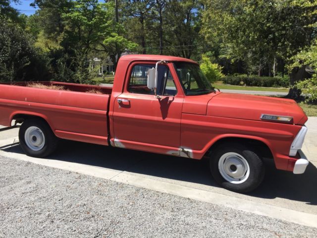 1968 Red Ford F-100 Standard Cab Pickup