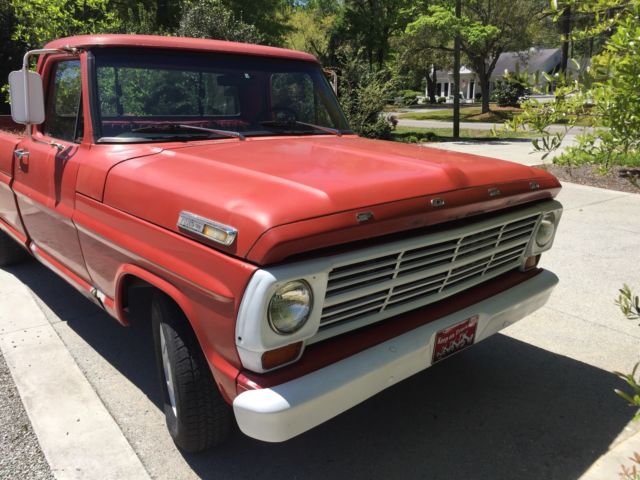 1968 Red Ford F-100 Standard Cab Pickup