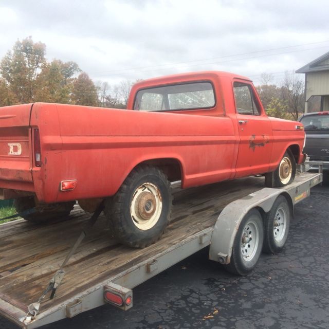 1968 Red Ford F-250 Standard Cab Pickup