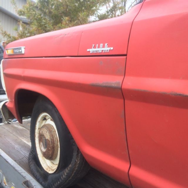 1968 Red Ford F-250 Standard Cab Pickup