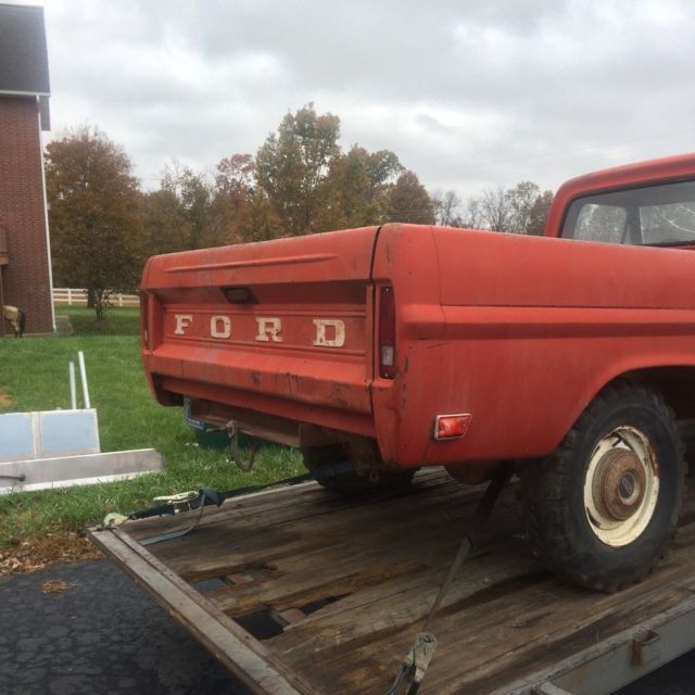 1968 Red Ford F-250 Standard Cab Pickup
