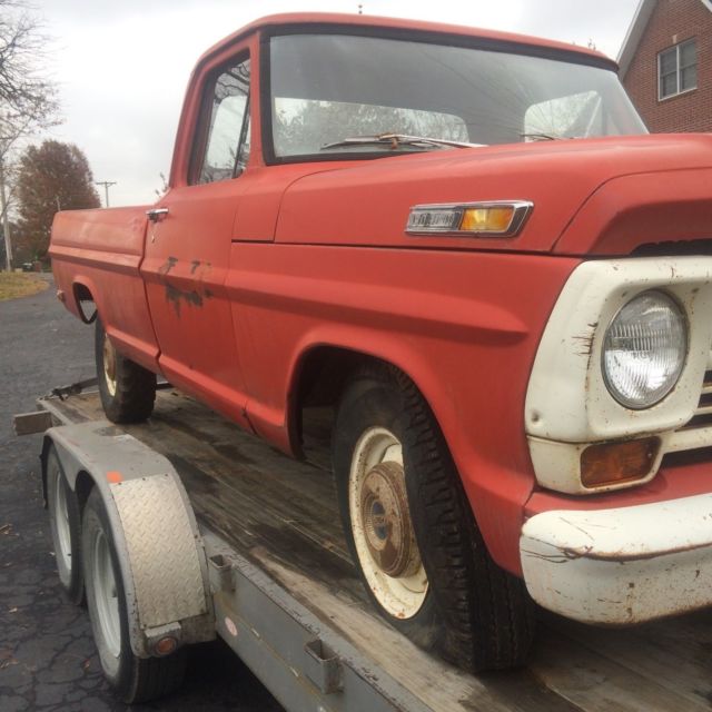 1968 Red Ford F-250 Standard Cab Pickup