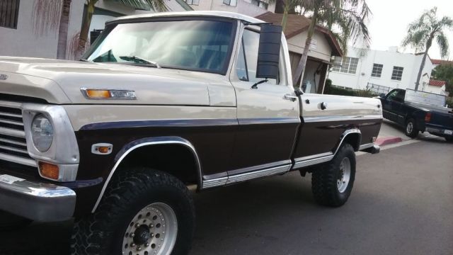 1968 Brown/ beige. Orange pin stripe Ford F-250 Crew Cab Pickup