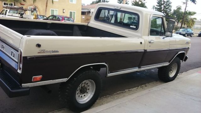 1968 Brown/ beige. Orange pin stripe Ford F-250 Crew Cab Pickup