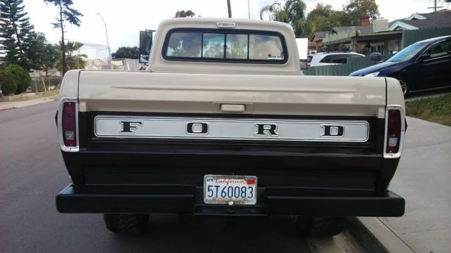 1968 Brown/ beige. Orange pin stripe Ford F-250 Crew Cab Pickup
