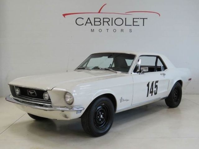 1968 White Ford Mustang