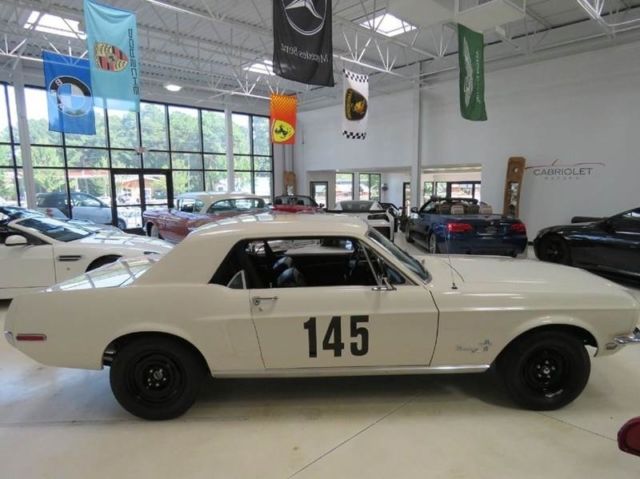 1968 White Ford Mustang