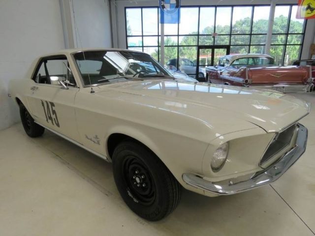 1968 White Ford Mustang