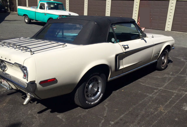 1968 White Ford Mustang Convertible